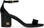 Dolce & Gabbana DG-plaque patent-leather sandals Black - Thumbnail 1