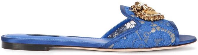 Dolce & Gabbana embellished-detail slip-on sandals Blue