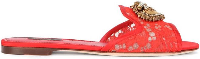 Dolce & Gabbana embellished-detail slip-on sandals Red