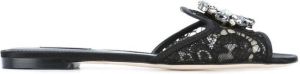 Dolce & Gabbana embellished lace flat sandals Black