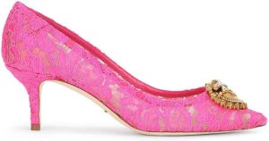 Dolce & Gabbana embellished lace pumps Pink
