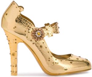 Dolce & Gabbana embellished mary jane pumps Gold