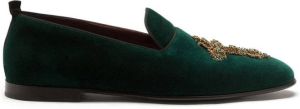 Dolce & Gabbana embellished velvet loafers Green
