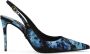 Dolce & Gabbana floral-print charmeuse slingback pumps Blue - Thumbnail 1
