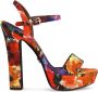Dolce & Gabbana floral-print platform sandals Orange - Thumbnail 1