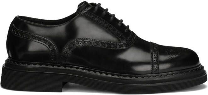 Dolce & Gabbana Francesina leather derby shoes Black
