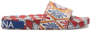 Dolce & Gabbana geometric-print slides Red