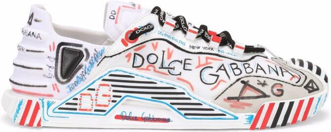 Dolce & Gabbana graffiti logo print sneakers White