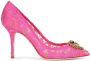 Dolce & Gabbana Heart plaque lace pumps Pink - Thumbnail 1