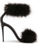 Dolce & Gabbana 105mm feather-trim leather sandals Black - Thumbnail 1