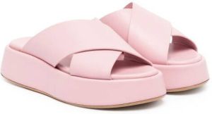 Dolce & Gabbana Kids 30mm open-toe wedge sandals Pink