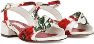 Dolce & Gabbana Kids all-over poppy-print sandals White