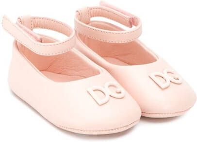 Dolce & Gabbana Kids leather ballerina shoes Neutrals