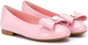 Dolce & Gabbana Kids bow-detail ballerina shoes Pink