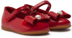 Dolce & Gabbana Kids bow-detail ballerina shoes Red