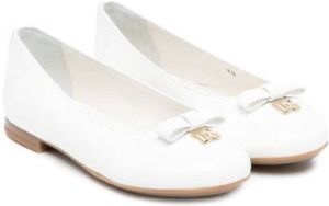 Dolce & Gabbana Kids bow-detail ballerina shoes White