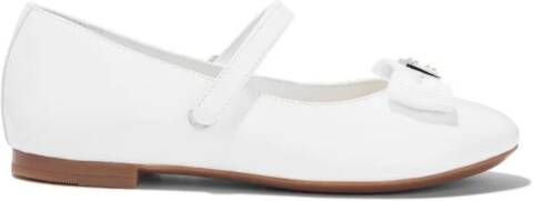 Dolce & Gabbana Kids bow leather ballerina shoes White