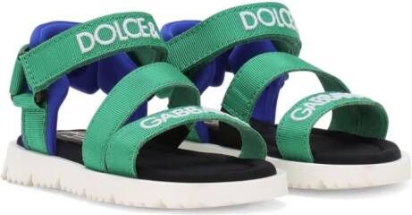 Dolce & Gabbana Kids branded grosgrain sandals Green