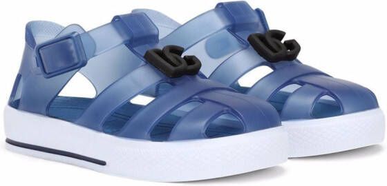 Dolce & Gabbana Kids DG-logo jelly shoes Blue