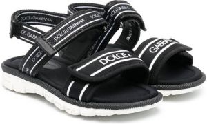Dolce & Gabbana Kids chunky logo-print sandals Black