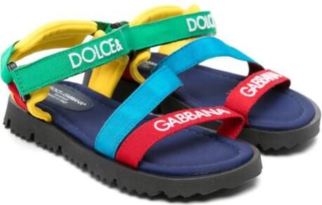 Dolce & Gabbana Kids colour-block open-toe sandals Green