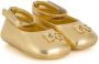 Dolce & Gabbana Kids foiled leather ballerina shoes Gold - Thumbnail 1