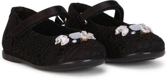 Dolce & Gabbana Kids bejellewed Mary Jane shoes Black
