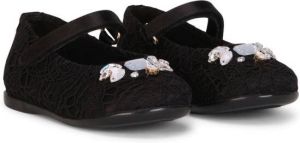 Dolce & Gabbana Kids crystal-embellished ballerinas Black