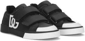 Dolce & Gabbana Kids logo-embossed leather sneakers Black