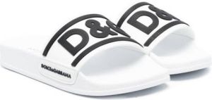 Dolce & Gabbana Kids debossed-logo open-toe slides White