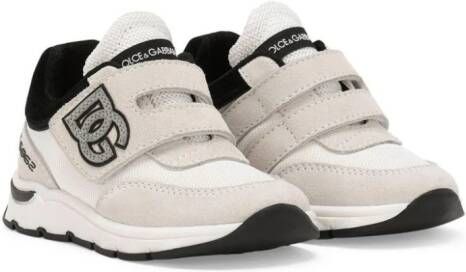 Dolce & Gabbana Kids DG-appliqué touch-strap sneakers Neutrals