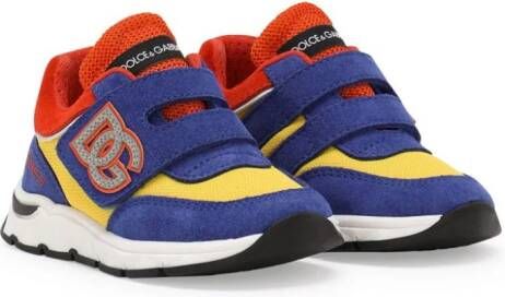 Dolce & Gabbana Kids DG-appliqué touch-strap sneakers Yellow
