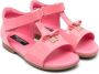 Dolce & Gabbana Kids DG-logo patent-leather sandals Pink - Thumbnail 1