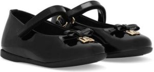 Dolce & Gabbana Kids DG patent-leather ballerina pumps Black
