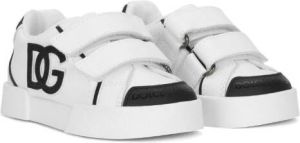 Dolce & Gabbana Kids logo-embossed leather sneakers White