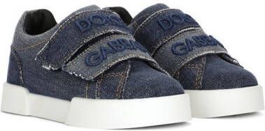 Dolce & Gabbana Kids First Steps Portofino Light denim sneakers Blue