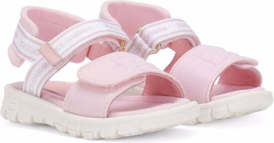 Dolce & Gabbana Kids DG-logo touch-strap sandals Pink