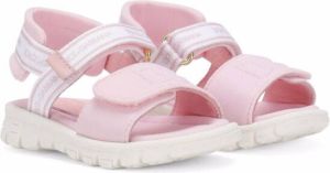 Dolce & Gabbana Kids embroidered-logo touch-strap sandals Pink