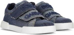 Dolce & Gabbana Kids embroidered-logo touch-strap sneakers Blue