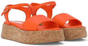 Dolce & Gabbana Kids flatform leather sandals Orange