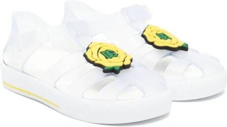 Dolce & Gabbana Kids floral-appliqué jelly shoes Neutrals