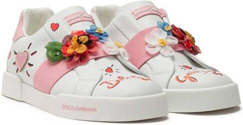 Dolce & Gabbana Kids floral-motif sneakers White