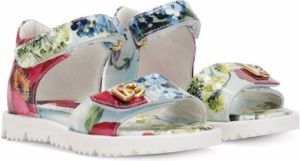 Dolce & Gabbana Kids floral print touch-strap sandals Brown