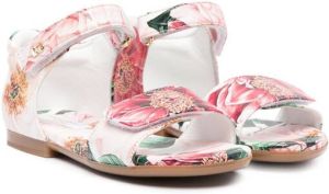 Dolce & Gabbana Kids floral-print touch-strap sandals Pink