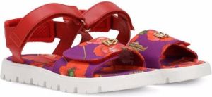 Dolce & Gabbana Kids floral-print touch-strap sandals Red