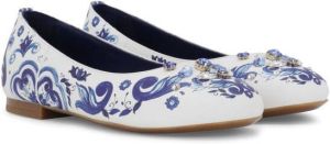 Dolce & Gabbana Kids graphic-print ballerina shoes White