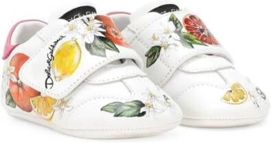 Dolce & Gabbana Kids graphic-print leather trainers White