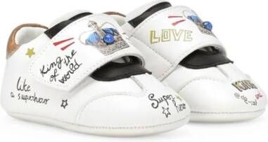 Dolce & Gabbana Kids graphic-print touch-strap sneakers White