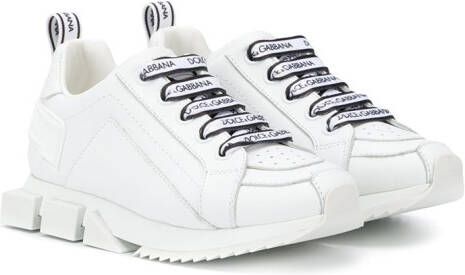 Dolce & Gabbana Kids lace-up logo sneakers White