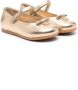Dolce & Gabbana Kids logo-appliqué leather ballerinas Gold - Thumbnail 1